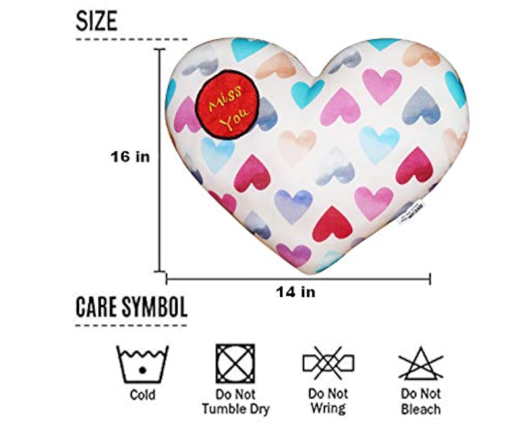 Heart Shape Plush Pillow, Bianca