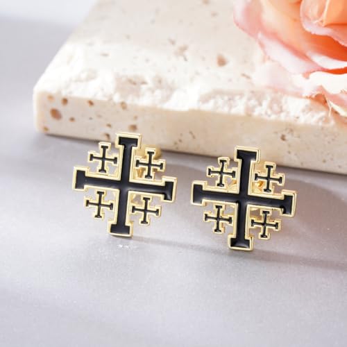 Mancuernillas Cruz de Jerusalén en Plata 925 para Hombre miniatura 2