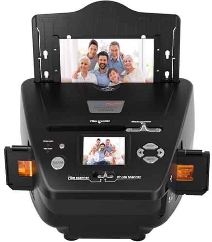 Escáner versátil para Negativos, Diapositivas y fotografías, Convierte Fotos negativas de 35 mm a Formato JPEG Digital, Escáner de Negativos de 14 MP/22 MP, Tarjeta de Memoria de 4 GB incluida