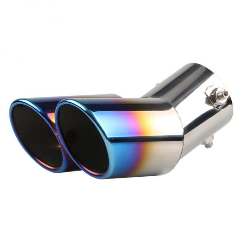 Silenciador de escape trasero universal 63 mm con doble cañón y salida de titanio