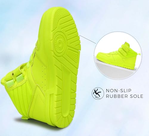Image of LUCKY STEP Women High Top Fashion Sneakers Ankle Boots | Basketball Walking Tennis Shoes Platform Hook and Loop Faux Leather Sneaker
