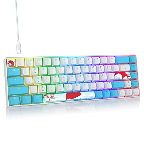 Image of Fogruaden 60% Mechanical Gaming Keyboard, 68 Keys, RGB Backlit, Compact 60 Percent Wired Keyboard for Win /Mac PC Gamer, Easy to Carry on Trip (68Sea-RedSwitch-RGB)