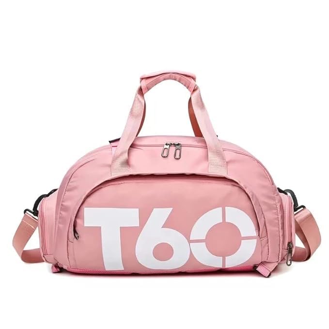 shasvi Polyester 22 Cms Multi Purpose T60 Travel Duffle Bag Lightweight Waterproof Backpack Carry Luggage Bag with Shoe Compartment (Peach)-picture-29
