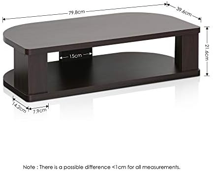 FURINNO Swivel TV Shelf, Wood, Espresso, one size