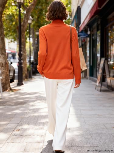 Image of SANGTREE Women's Turtleneck Sweaters Long Sleeve Pullover Tops | Breathable Lightweight Fabric| Fall Winter Fashion Outfits| Perfect for Daily,Office,Vacations,Holiday,Family Gatherings Etc.