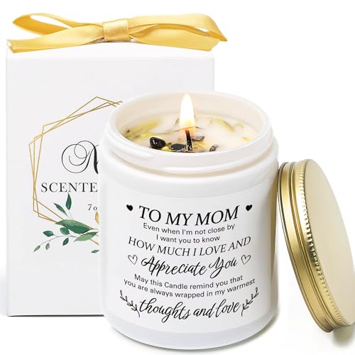 Birthday Gifts for Mom from Daughter Son - Meaningful Candle for Mom Mothers Day Gift for Mommy Mama 7oz Vanilla Lavender Scented Candle