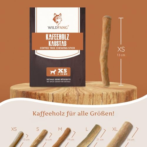 Wildfang® Kaffeeholz für Hunde – natürliches, unzerstörbares Kauspielzeug aus Kauholz für Aggressive Kauer & Welpen im Zahnwechsel, Zahnpflege Spielzeug Hund, Größe XS (unter 10 kg)