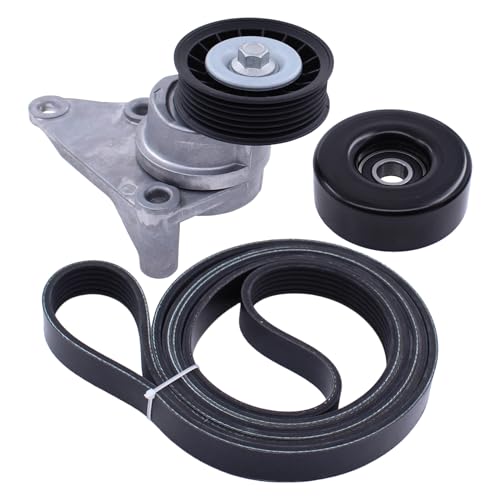 MOTOKU Drive Belt Tensioner and Serpentine Belt Idler Pulley kit for Chevy Avalanche Suburban Express Silverado 1500 2500 3500 Tahoe Trailblazer GMC Sierra Savana Envoy Yukon Escalade 4.8 5.3 6.0 V8