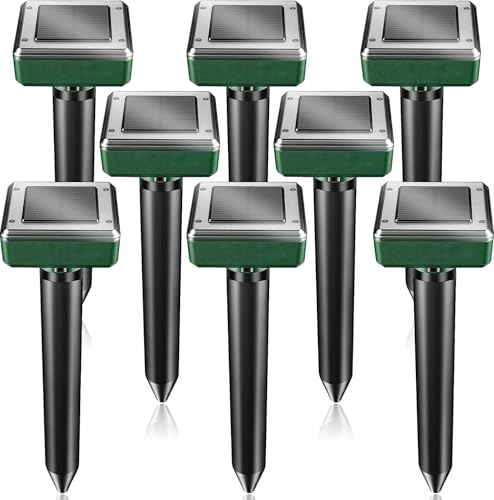 Pack of 8 Solar Mole Repellent Sonic for Yard Lawn
