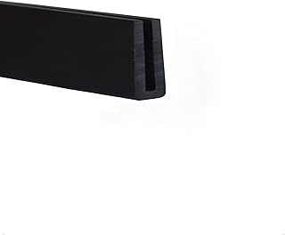 cinta de goma, Tira de sellado de goma en U, tira de sellado en forma de U 3.28 pies de fondo plano Borde de goma negro Tira de borde que cubre bordes afilados Protectores de borde de puerta de automó