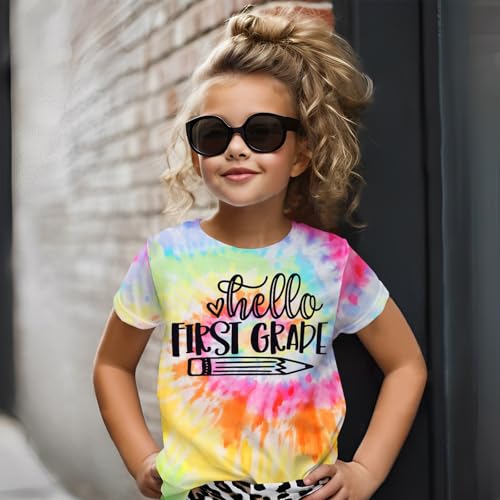 Image of MODNTOGA Kid Girl Boy First Day of School Shirt Back to School T-Shirt Hello Kindergarten 1st 2nd 3rd Grade Graphic Tee Tops