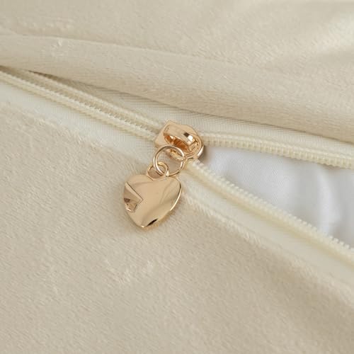 Image of MANDIOO Pack of 2 Thick Plush Wool Decorative Throw Pillow Covers Super Soft Wave Bubble Fur Velvet Cushion Covers Pillow Shams for Couch Bed Living Room 16x16 Inch Beige
