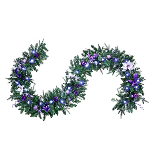 NALONE Pre-Lit Christmas Garland with Lights and...