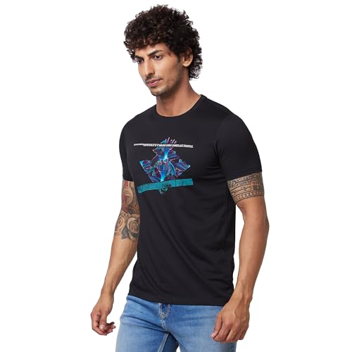 Image of Spykar Men's Slim Fit Round Neck Half Sleeve Solid Casual T-Shirt