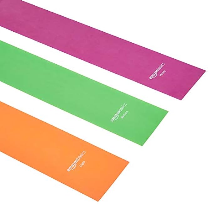 Basics Resistance Bands, Set of 3, Orange/Green/Pink