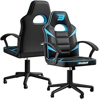 BraZen Ergonomic Office Gaming Chair for Adults Computer Adult Gaming Chair PC Red Mid Back Computer PC Ergonomic Video Gamer Chairs For Adults - Valor Blue