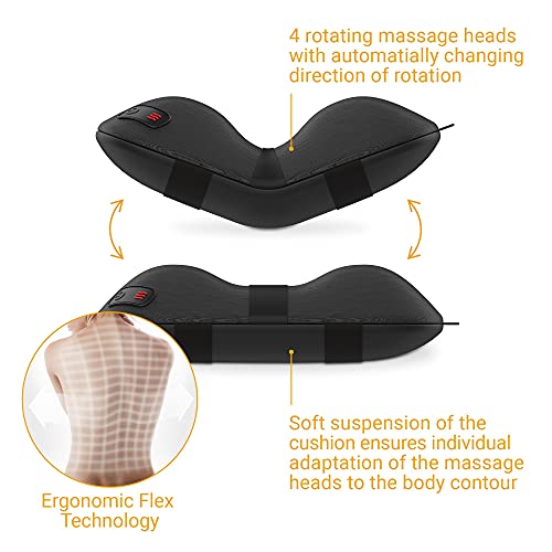 medisana CL 300 Shiatsu-Massagekissen mit Wärmefunktion, individuelle ergonomische Anpassung an den Rücken mit 4 Massageköpfen für Schultern, Rücken, Beine und Nacken - Image 6