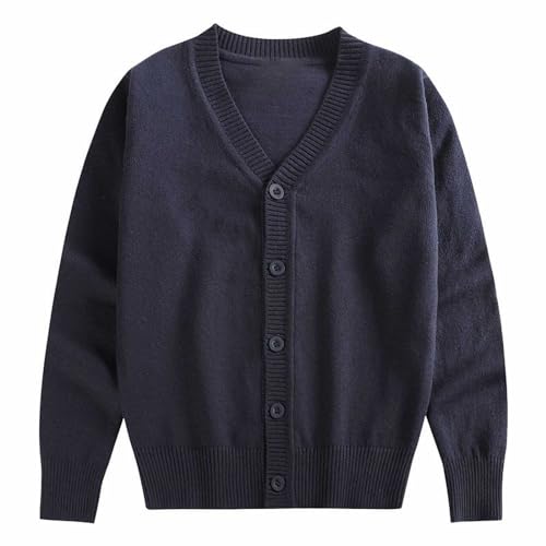1 to 16 Years Boys Girls Cardigan Sweater Kids Teens V Neck Button Down Jacket Coats School Uniforms Sweaters