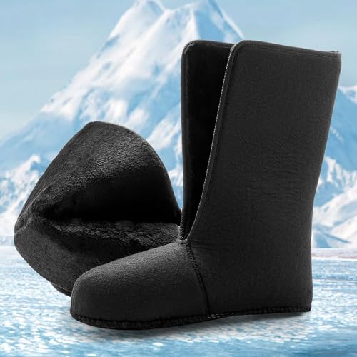 Chicingyou 2 Pair Winter Walking Snow Boot Liners Insulated Fleece Liners Cozy Thermal Boot Inserts for Outdoor Hiking Fishing (Height 12.2 Inch X Length 10.5 Inch, Size 10)