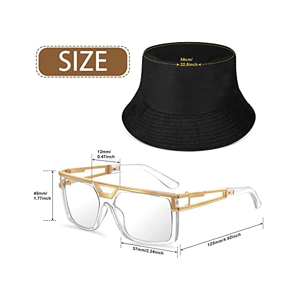 Sintege hip hop costume kit 80s 90s jewelry outfit halloween rapper accessories for women men - image 3