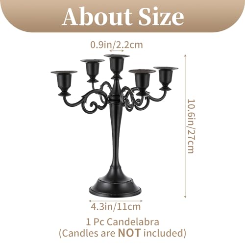 Miniatura 3 de Sziqiqi Candelabro Portavelas 5 Brazos Halloween, Negro Mate Candelabro Decorativos De Velas Para Centros De Mesa Fiesta Boda Navidad Mantel Decoración