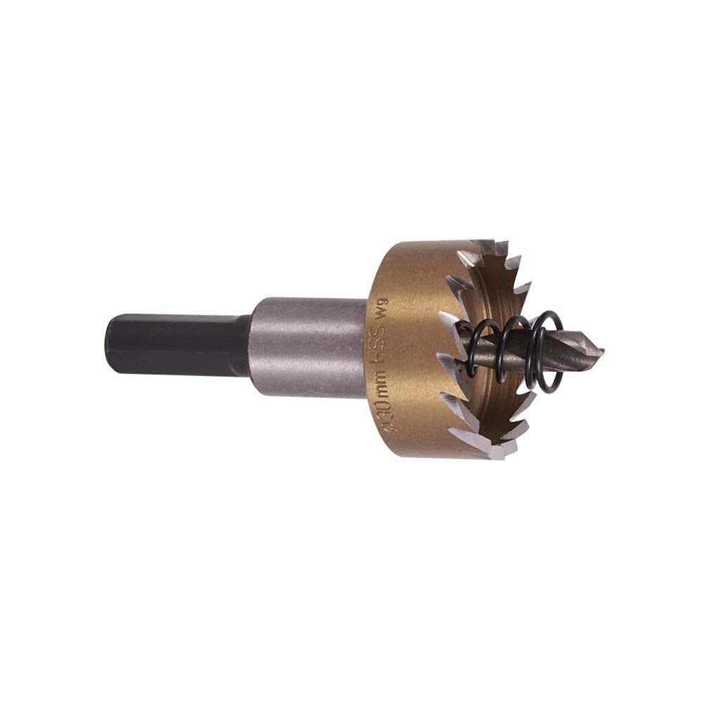 Auniwaig 30mm HSS Hole Saw Kits for Metal, High-Speed Steel Hole Saw Cutting Kit Drill Bits Opener Cutter Tool, for Cutting Holes on Wood, Stainless Steel, Iron, Aluminum Plate, Gold