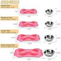 Hubulk Pet Dog Bowls 2 Stainless Steel Dog Bowl with No Spill Non-Skid Silicone Mat + Pet Food Scoop Water and Food Feeder Bowls for Feeding Small Medium Large Dogs Cats Puppies (S, Pink) — image 4