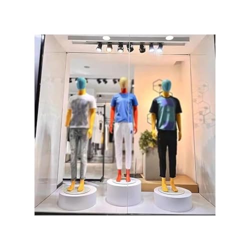 Présentoir pour figurines, sacs et chaussures sur piédestal rond blanc 40 cm - 4