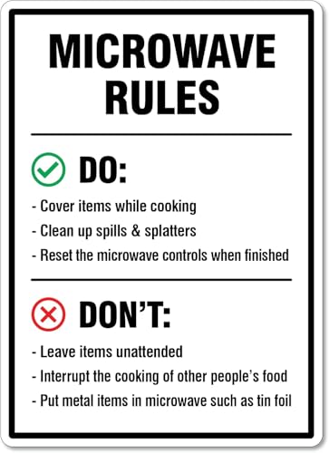 Metal Tin Sign Microwave Rules Sign Hygiene Signs Kitchen Signs Caution Danger Safety Security Warning Notice Signs IndoorOutdoor Use 8 X 12 Inch.