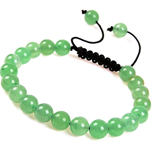 Image of Massive Beads Natural Healing Power Gemstone Crystal Beads Unisex Adjustable Macrame Bracelets 8mm