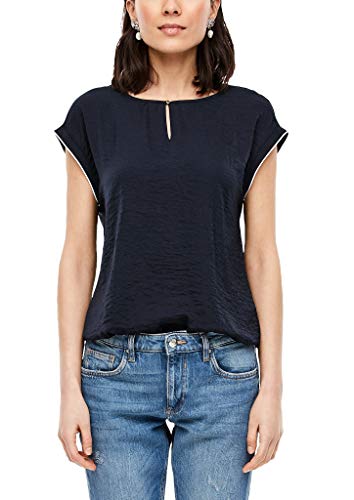 s.Oliver RED LABEL Damen Materialmix-Shirt mit Satin-Front navy 42