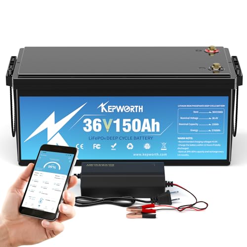 KEPWORTH 36V 150Ah Lithium Battery, Rechargeable Deep Cycle LiFePO4...