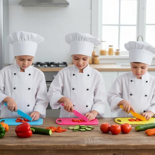 Set de 30 piezas para niños con cuchillos y tablas de plástico miniatura 6