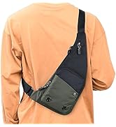 Peicees Waterproof Sling Bag Crossbody Bag For Men Slim Chest Backpack Man Purse Small Shoulder B...