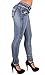 Style SF7-95159S – Colombian Design, Butt Lift, Levanta Cola, Skinny Jeans in Washed Blue Size 7