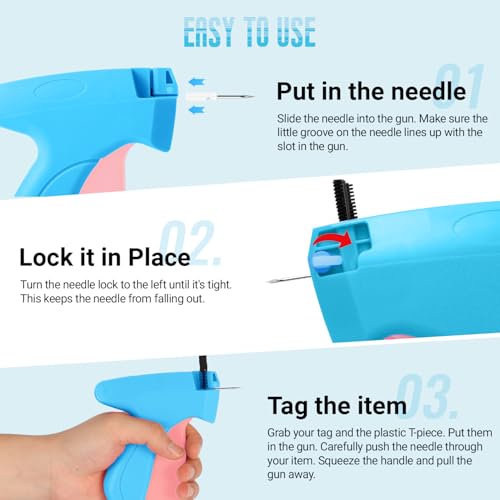 Image of Stitch Gun for Clothes - Stitchy Tagging Gun for Clothing, Handheld Stitch Gun Quick Clothing Fixer, Sewing Kit Includes 6 Needle,3000 Fasteners(1500 Black & 1500 White)