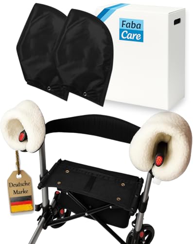 Handschuh für Rollator von FabaCare Handwärmer für Rollstuhl | flauschig weich - wasserdicht und winddicht | schützt vor Kälte Wind Regen und Schnee