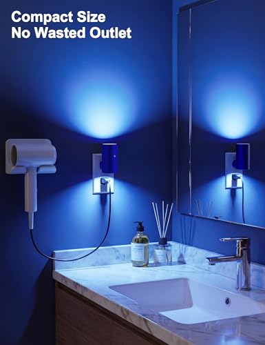Image of VOLISUN Led Night Light Plug into Wall, 6 RGB Night Lights with Light Sensor, Color Changing Mode, Dimmable Night Light for Christmas, Halloween, Holiday Decor, Hallway, Bedroom Black 2 Pack