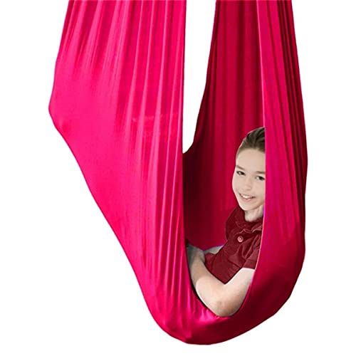 Adult Therapy Swing Hammock Outdoor Indoor Sensory Hug Swing For Autism, ADHD, Le Syndrome D'asperger (Color : Red, Size : 150x280CM/59x110in) Cover