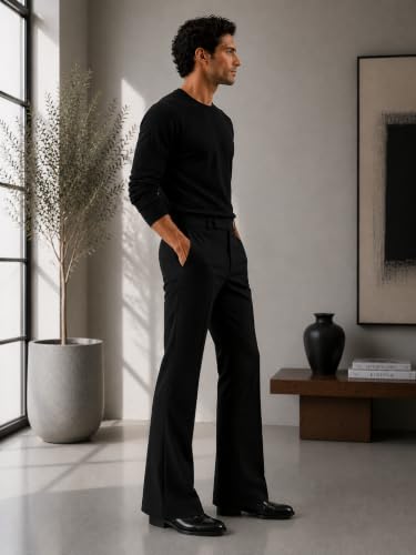 Image of Men Formal Pant Bellbottom | Premium Japanese Fabric, Bell Bottom Bootcut Fit, Smart Casual & Formal Wear