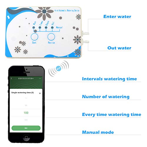 MAYiT Garden Automatic Drip Irrigation System, WiFi Connection iOS or and Android App Control Plant Watering Device, Plant Water Pump Timer Tool,Precise Watering for Garden Patio