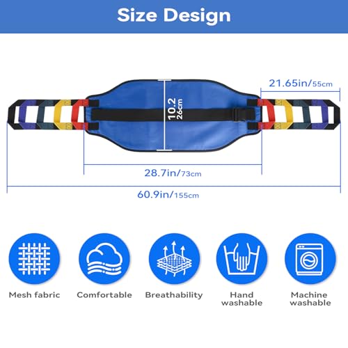 KkaFFe Multi-Handle Transfer Sling Lifting Seniors, Transfer Nursing Sling Lifting Disabled, Safer Transfer Boards, Advanced Transfer Belts Lifting Seniors, Gate Belt for Elderly (Blue) - Image 8