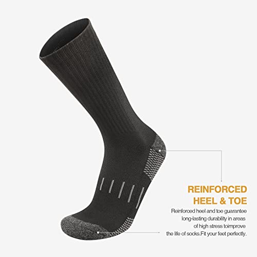 Heatuff Men’s 6 Pairs Crew Athletic Work Socks Performance Cushion Moisture Wicking Socks #TOP3