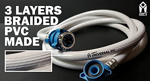 Image of LSRP'S Universal Fit 5 Meter (6.22mm Thick - The Rarest Quality, 3 Layers PVC Made) Washing Machine Inlet Hose Pipe For Fully Automatic Top Load & Front Load Washing Machine - White