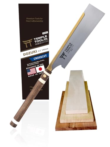 Temple Tool Co. Japanese Pull Saw - Crosscut 9.5 - Hand Saw for Joinery Crosscuts Kumiko Tenon Shoulders