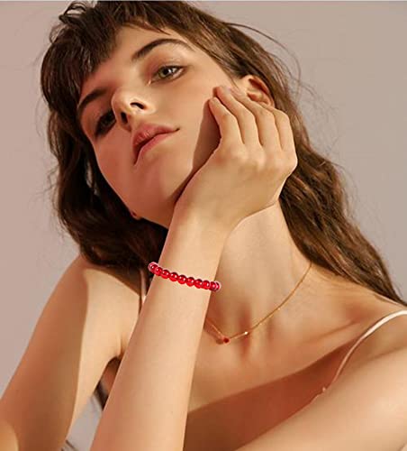 CASDAN 5Pcs 8mm Beaded Stretch Bracelet Handmade Glass Bracelet for Women Mens Multicolor Crystal Round Beads Bracelet Elastic Bead Bracelets Jewelry3