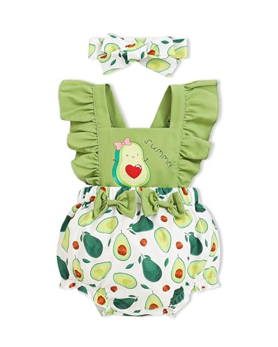 Newborn Baby Girl Ruffle Sleeve Romper Outfit