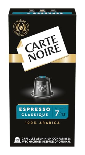 CARTE NOIRE Capsules de Café Compatible Nespresso 8x10 Alu - N°5 Décaféiné, N°6 Lungo, N°11 Puissant - 120 Capsules