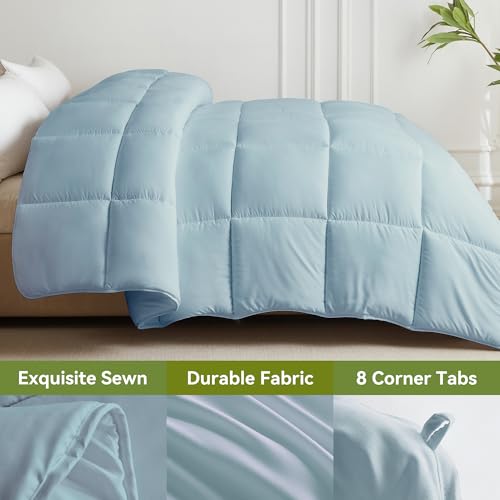 Image of L LOVSOUL Down Alternative California King Comforter Duvet Insert,All Season Duvet Insert with Corner Tabs,Light Blue Comforter Cal King 108x98Inches
