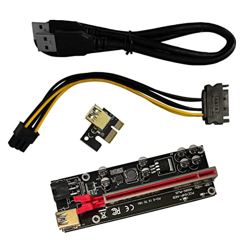 Pci-e 1x to 16x Extender Card Gpu Riser Adapter Pcie Power Cable Extender 6-pin Interface Stable Power Supply